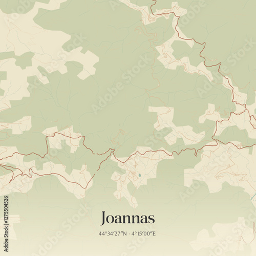 Vintage map of Joannas, France.