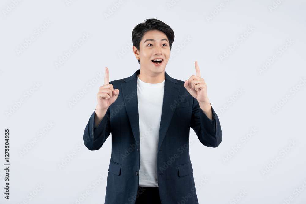 Portrait of young Asian business man posing on white background Portrait of young Asian business man posing on white background