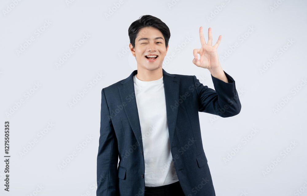 Portrait of young Asian business man posing on white background Portrait of young Asian business man posing on white background