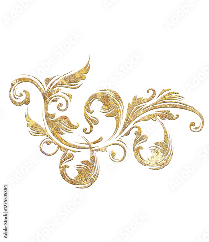 golden ornament with floral elements