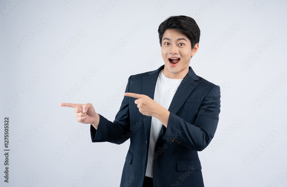 Portrait of young Asian business man posing on white background Portrait of young Asian business man posing on white background