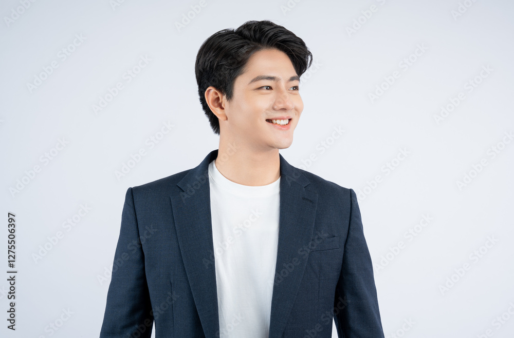 Portrait of young Asian business man posing on white background Portrait of young Asian business man posing on white background