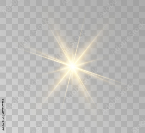 Transparent yellow sunlight special lens flash light effect. Front solar flare lenses	