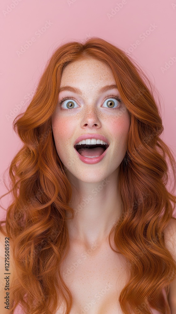 Radiant Portraits of Beautiful Women with Red Hair on Solid Backgrounds Radiant Portraits of Beautiful Women with Red Hair on Solid Backgrounds