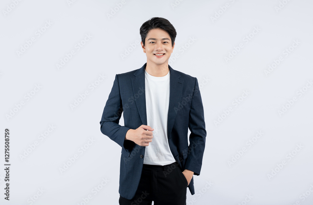 Portrait of young Asian business man posing on white background Portrait of young Asian business man posing on white background