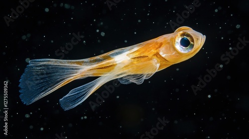 A deep-sea snailfish swimming gracefully through the cold, dark waters photo