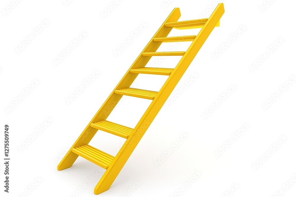 Vibrant Yellow Ladder: A Realistic, High-Resolution Image Perfect for Construction, Home Improvement, Safety, and Design Projects. Isolated on a clean white background, this versatile image is ideal Vibrant Yellow Ladder: A Realistic, High-Resolution Image Perfect for Construction, Home Improvement, Safety, and Design Projects. Isolated on a clean white background, this versatile image is ideal