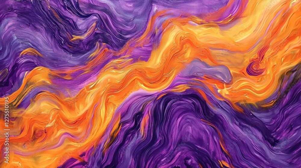 Abstract Swirls of Orange and Purple Abstract Swirls of Orange and Purple
