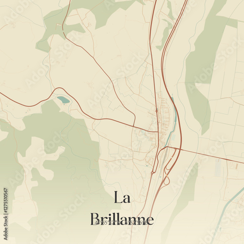 Vintage map of La Brillanne, France.