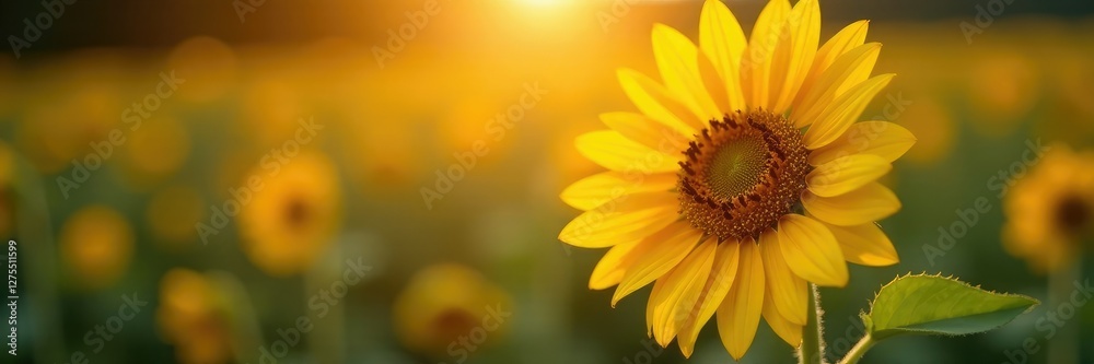 Backlit sunflower with delicate petals and a strong stem, colorful, sunflower Backlit sunflower with delicate petals and a strong stem, colorful, sunflower