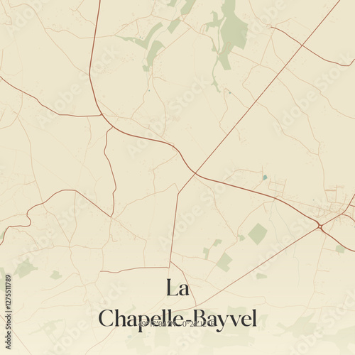 Vintage map of La Chapelle-Bayvel, France.