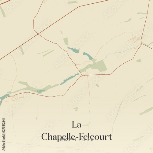 Vintage map of La Chapelle-Felcourt, France.