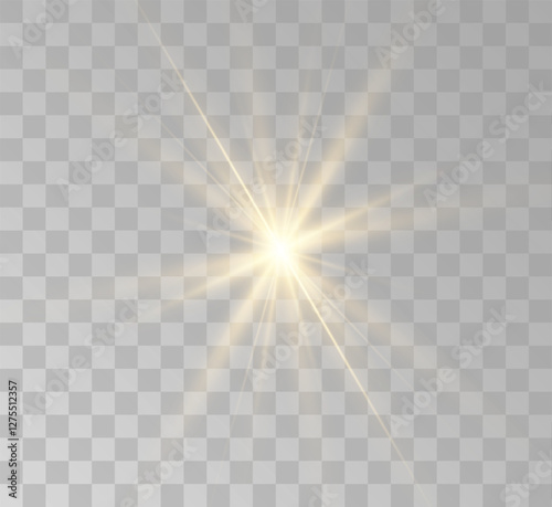 Transparent yellow sunlight special lens flash light effect. Front solar flare lenses	