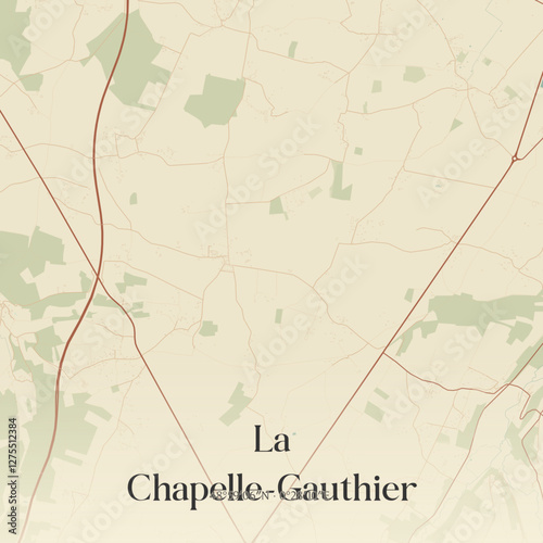 Vintage map of La Chapelle-Gauthier, France.