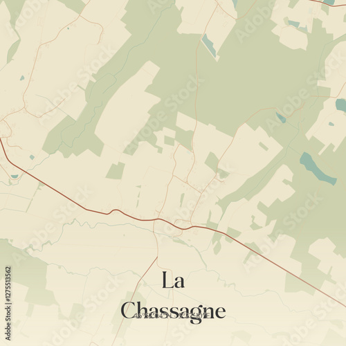 Vintage map of La Chassagne, France.