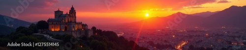 Callejas de la catedral al amanecer sonorense, sunrise, ciudad, religiosa photo