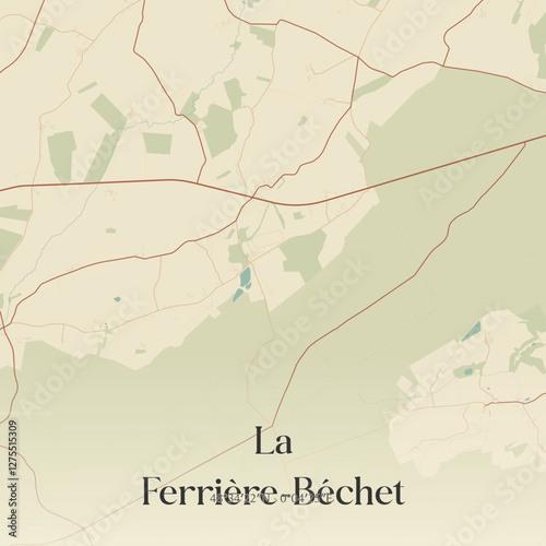 Vintage map of La Ferrière-Béchet, France.
