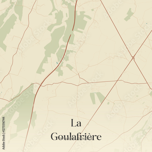 Vintage map of La Goulafrière, France.