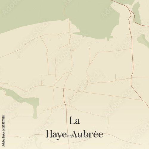 Vintage map of La Haye-Aubrée, France.