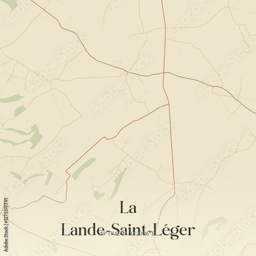 Vintage map of La Lande-Saint-Léger, France.