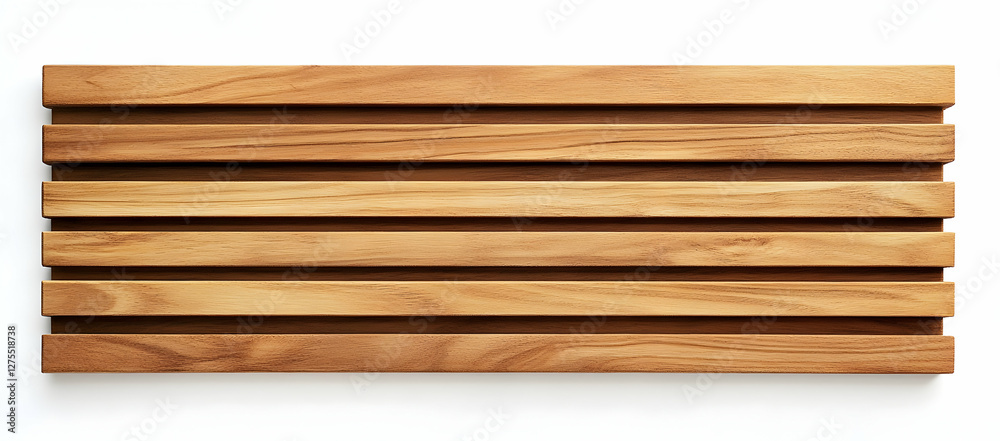 wooden banner with horizontal slats, isolated on a white background wooden banner with horizontal slats, isolated on a white background