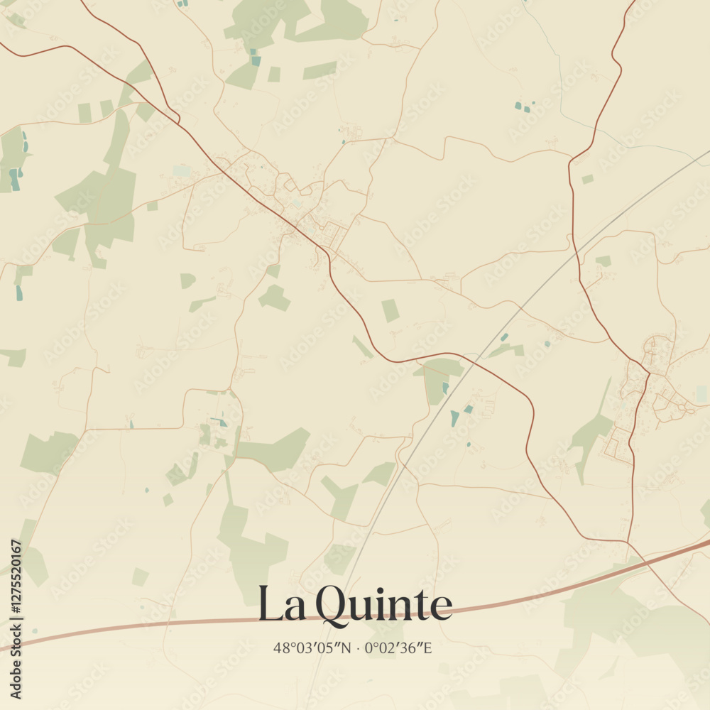 Obraz premium Vintage map of La Quinte, France.