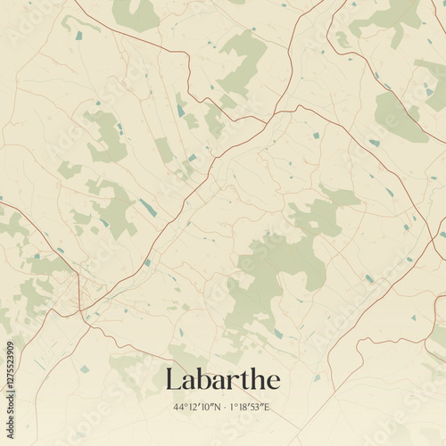 Vintage map of Labarthe, France.