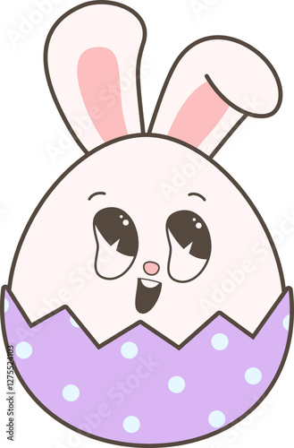 Retro Rabbit Bunny Emoji. Cute easter bunny emoticons.