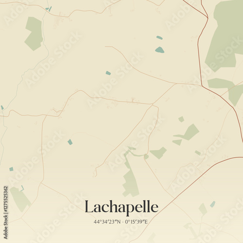 Vintage map of Lachapelle, France.