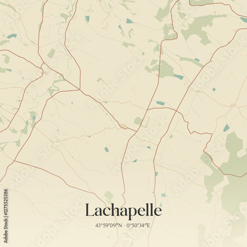 Vintage map of Lachapelle, France.