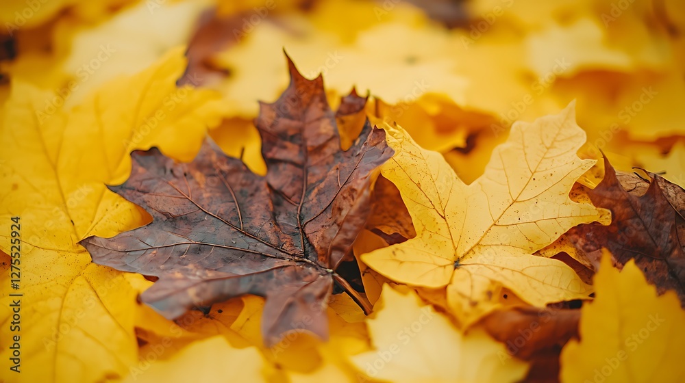 Close-up of fall leaves showing autumnal colors outdoors, nature background, vibrant display Close-up of fall leaves showing autumnal colors outdoors, nature background, vibrant display