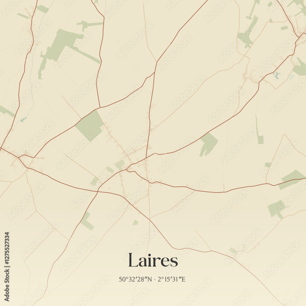 Obraz premium Vintage map of Laires, France.