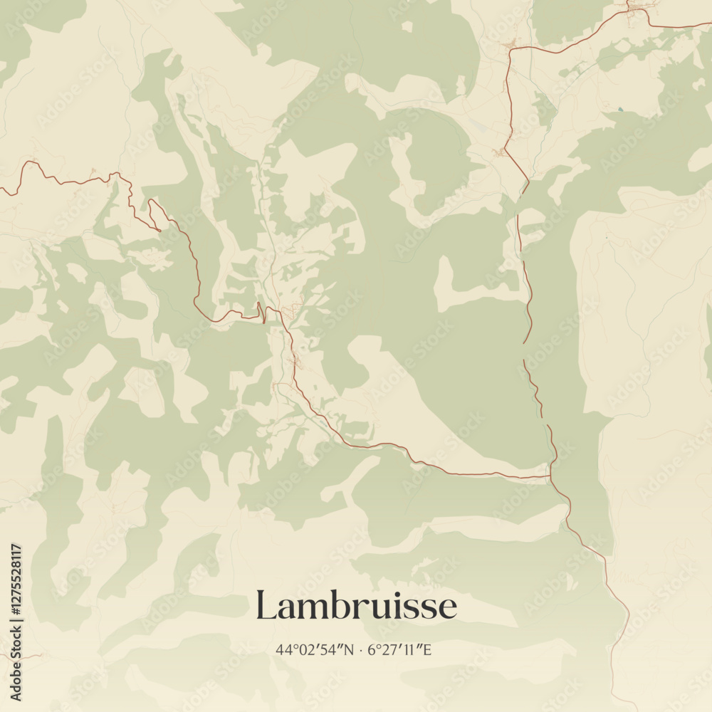 Obraz premium Vintage map of Lambruisse, France.