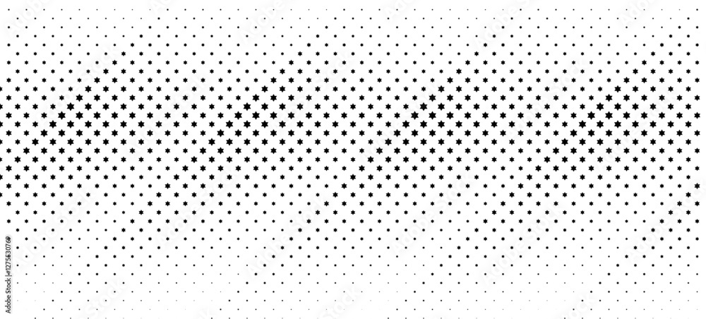 Seamless in one direction.Star pattern with disappearing effect