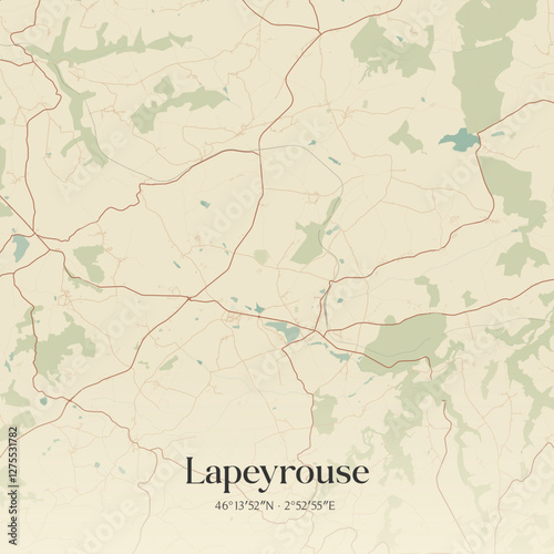 Vintage map of Lapeyrouse, France.