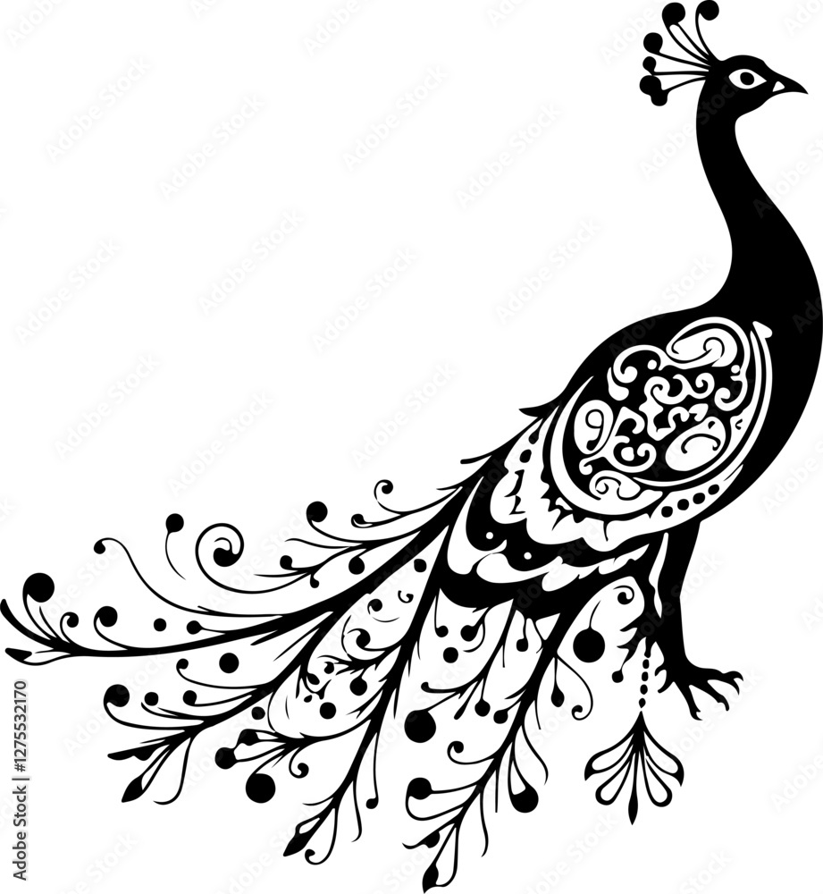 Fototapeta premium vector illustration of a peacock