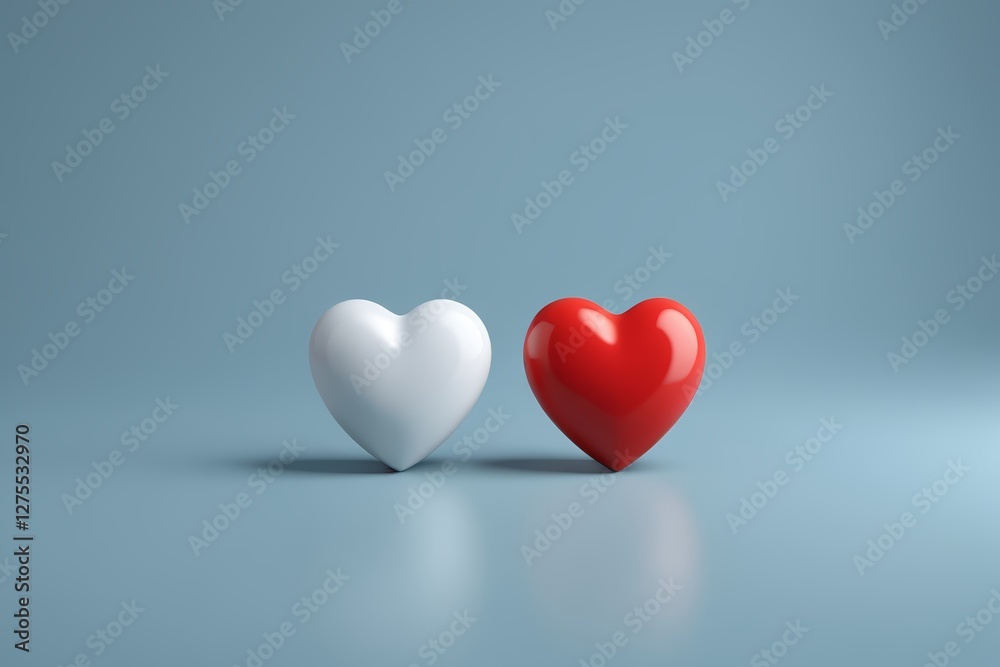 there are two hearts that are standing next to each other there are two hearts that are standing next to each other