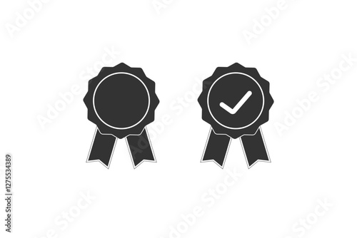 Certification and quality award ribbon icons Vector