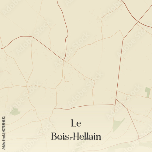 Vintage map of Le Bois-Hellain, France.
