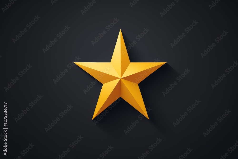 Obraz premium a yellow star on a black background with a long shadow