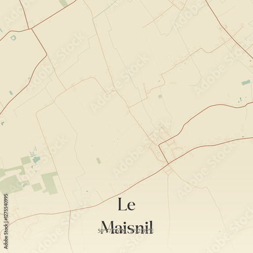 Vintage map of Le Maisnil, France.