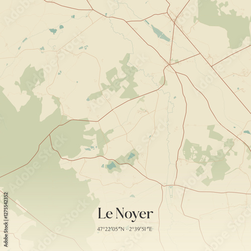 Vintage map of Le Noyer, France.