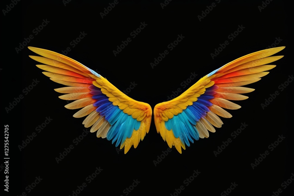Fototapeta premium a close up of a colorful bird with wings spread out