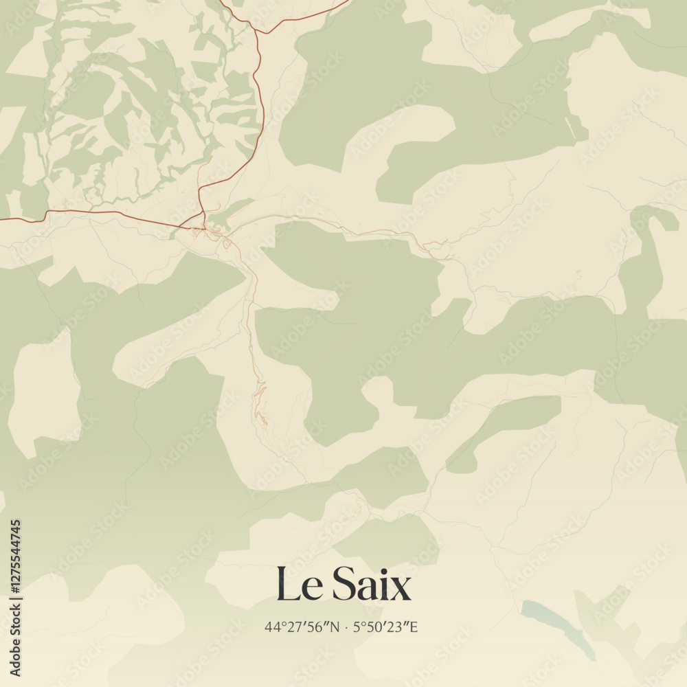 Obraz premium Vintage map of Le Saix, France.