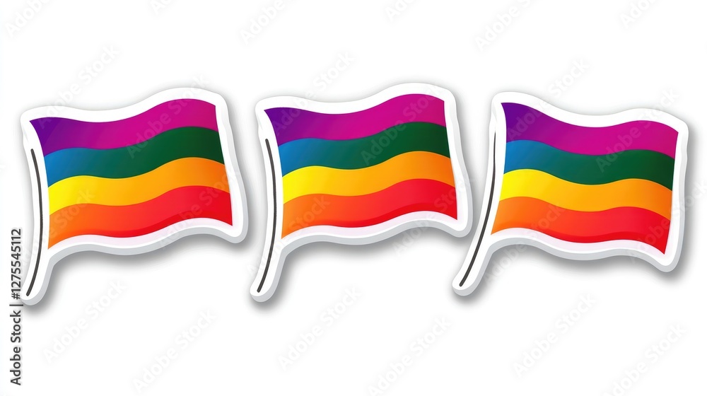 Obraz premium Colorful Rainbow Flags Symbolizing Diversity and Inclusion Celebration