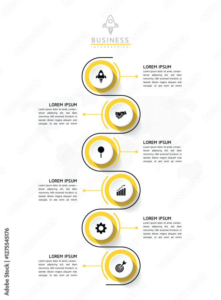 Fototapeta premium Vector business Presentation Connecting Steps Infographic Template