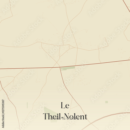 Vintage map of Le Theil-Nolent, France.