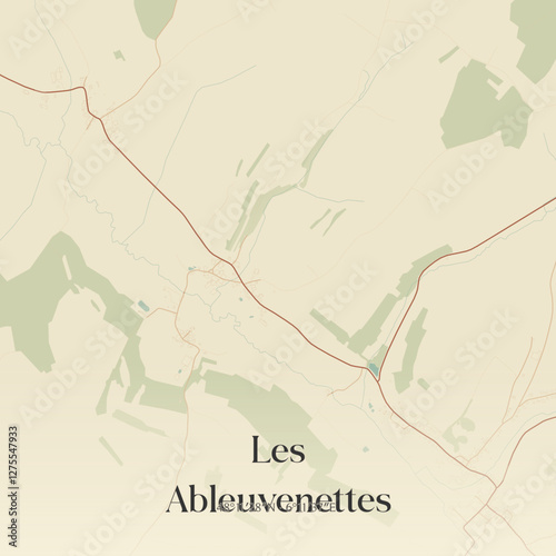 Vintage map of Les Ableuvenettes, France.