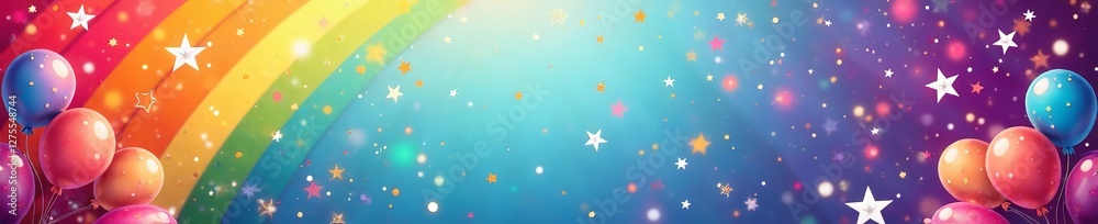Bright and cheerful birthday card with rainbow colors and stars, stars, card, festive Bright and cheerful birthday card with rainbow colors and stars, stars, card, festive