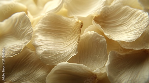 Delicate Creamy White Rose Petals Close Up